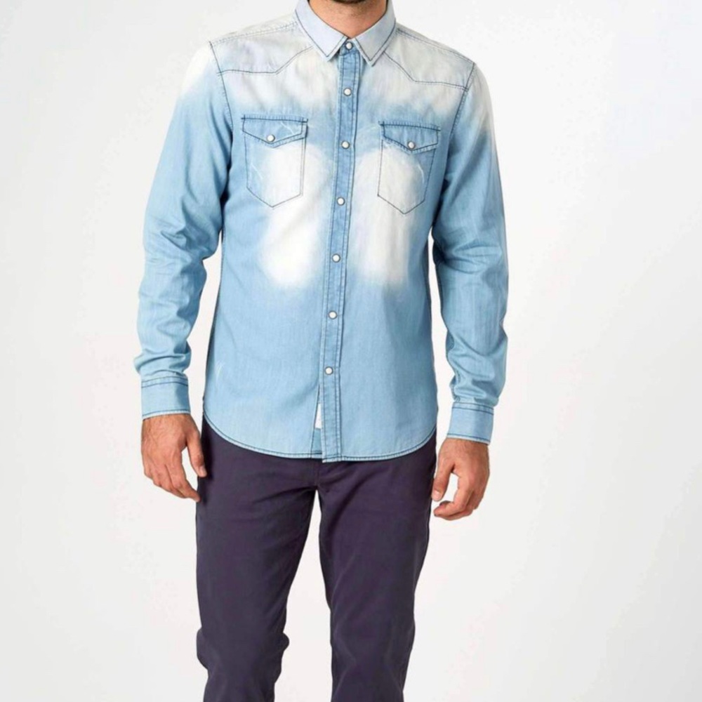 Men’s 7 diamonds beyond me blue long sleeve shirt